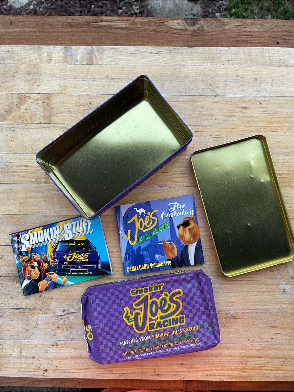 Vintage Tin‎ Smokin’ Joes Camel Cigarettes metal box 1994 racing race car